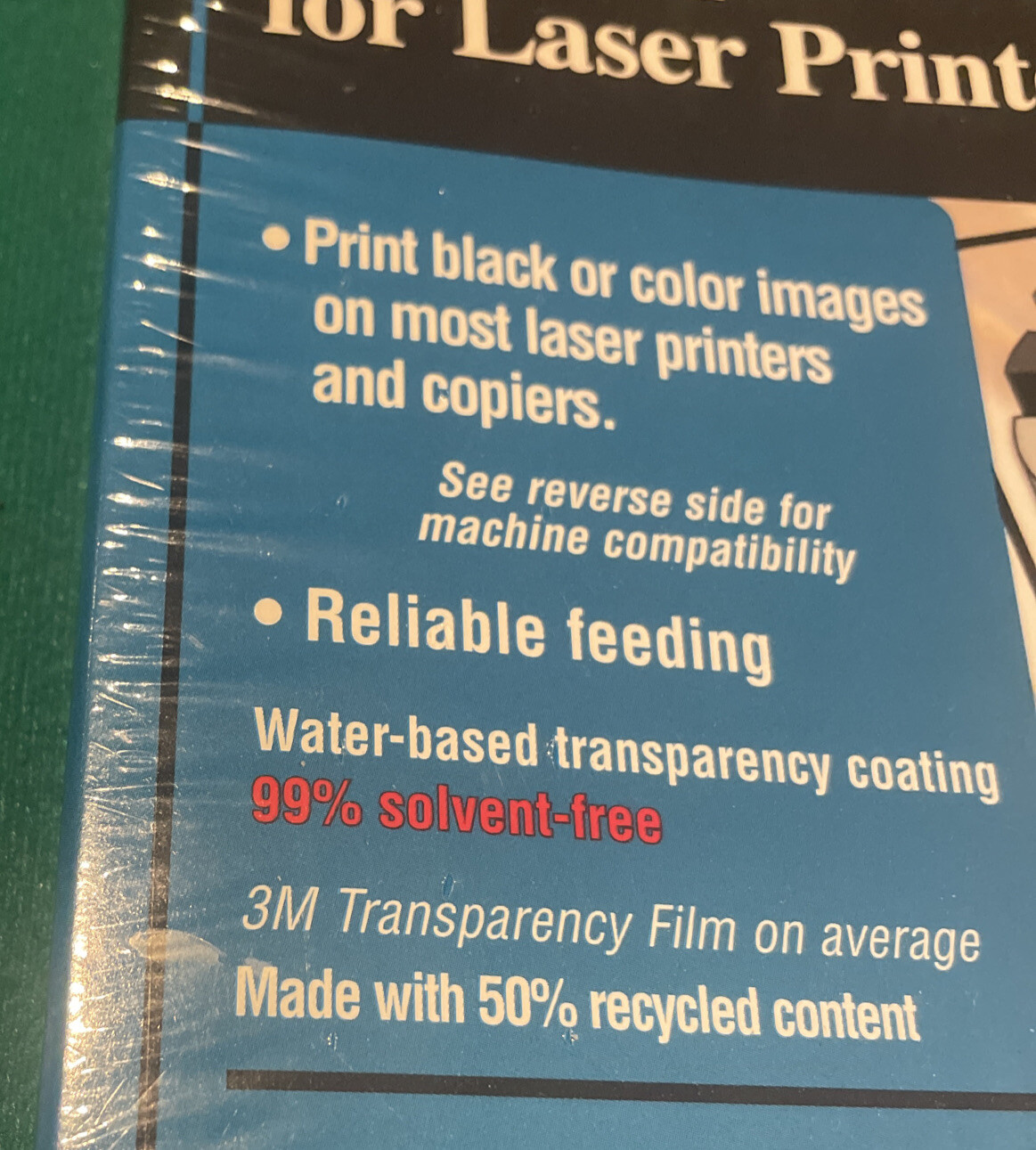 3M Transparency Film for Laser Printers and Copiers, 40 Sheets, 8.5 x 11, CG5000