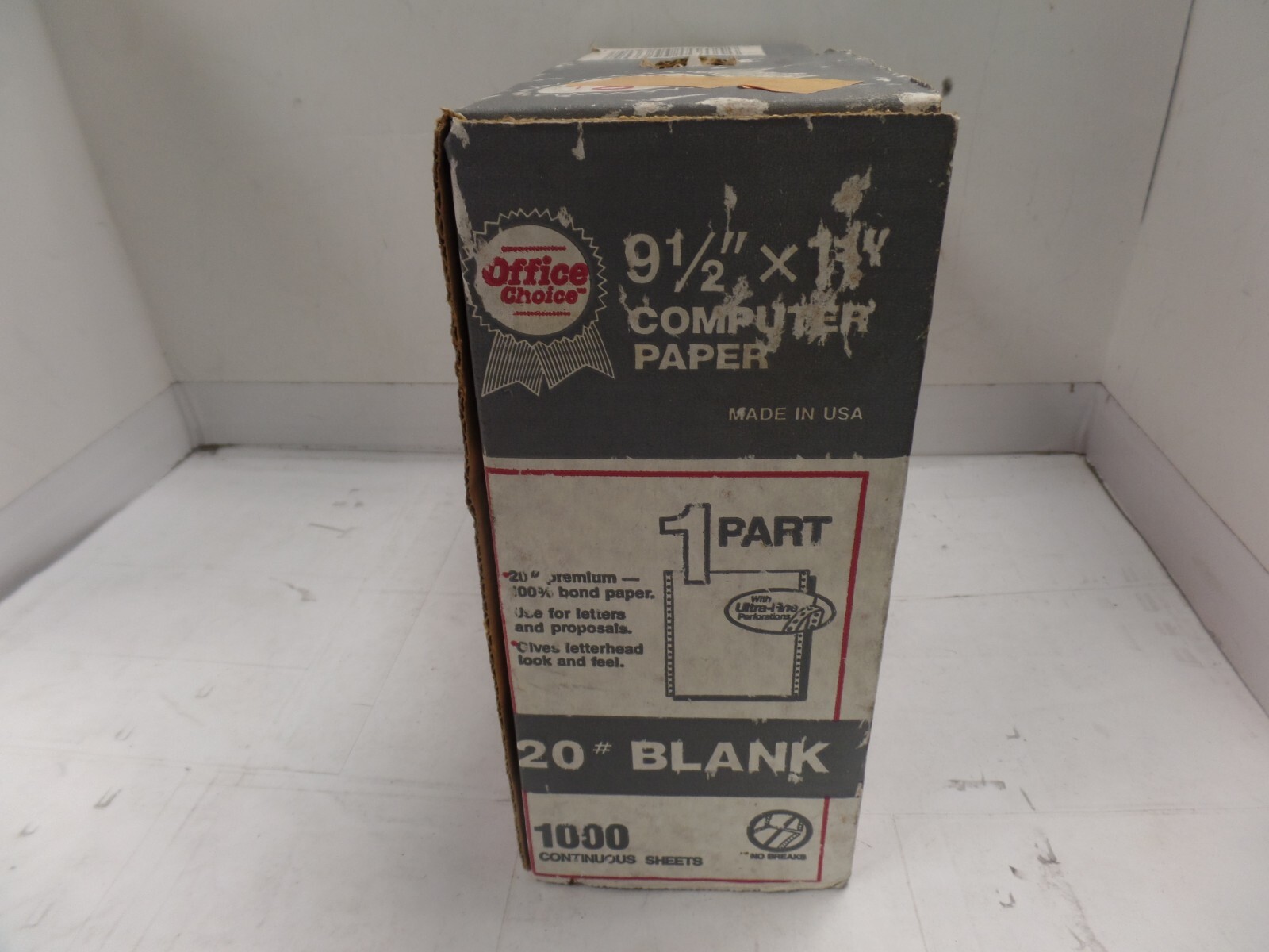 OFFICE CHOICE #20 Blank 1000 Continuous Sheets 9.5″x11″ Computer Paper #368704