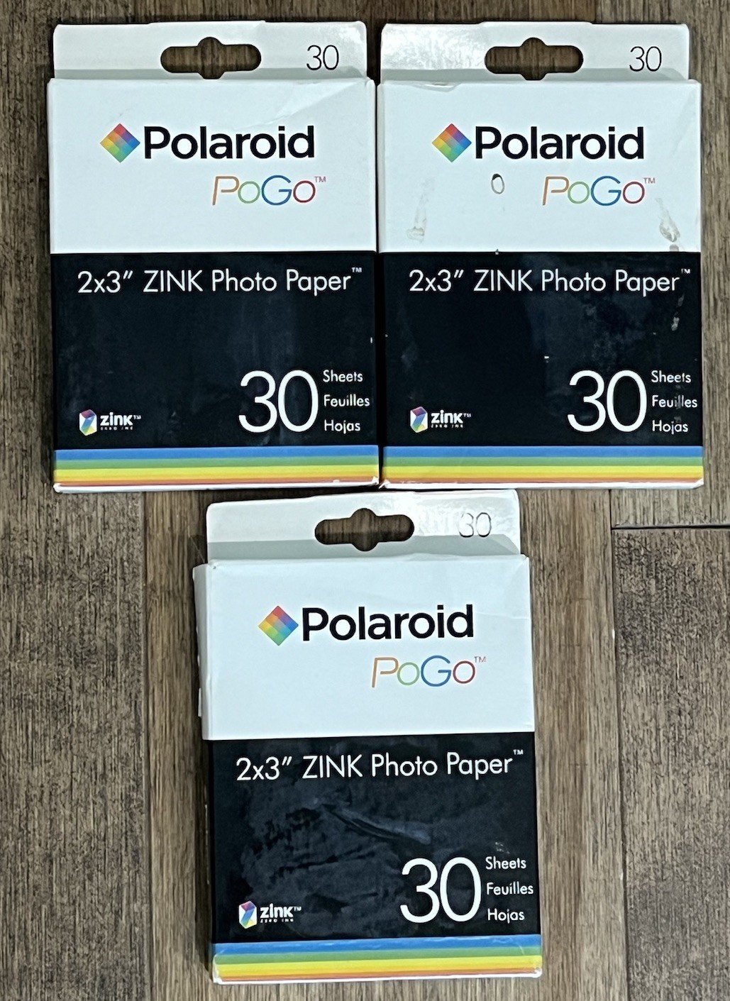 Polaroid PoGo 2×3″ Zink Photo Paper 30 Sheets New Lot of 3