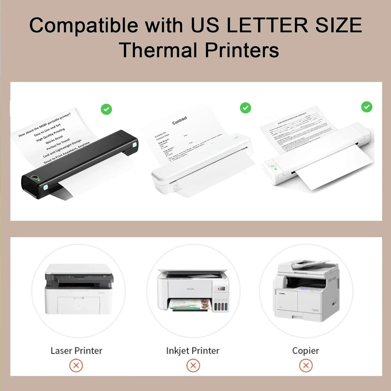 Sheets Thermal Printer Paper US Letter Size Advanced Printing P 100 8.5” 11”