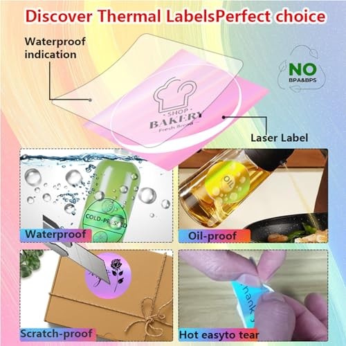 M110 Thermal Labels 2 Inch Circle Holographic Sticker Printer Labels | 5