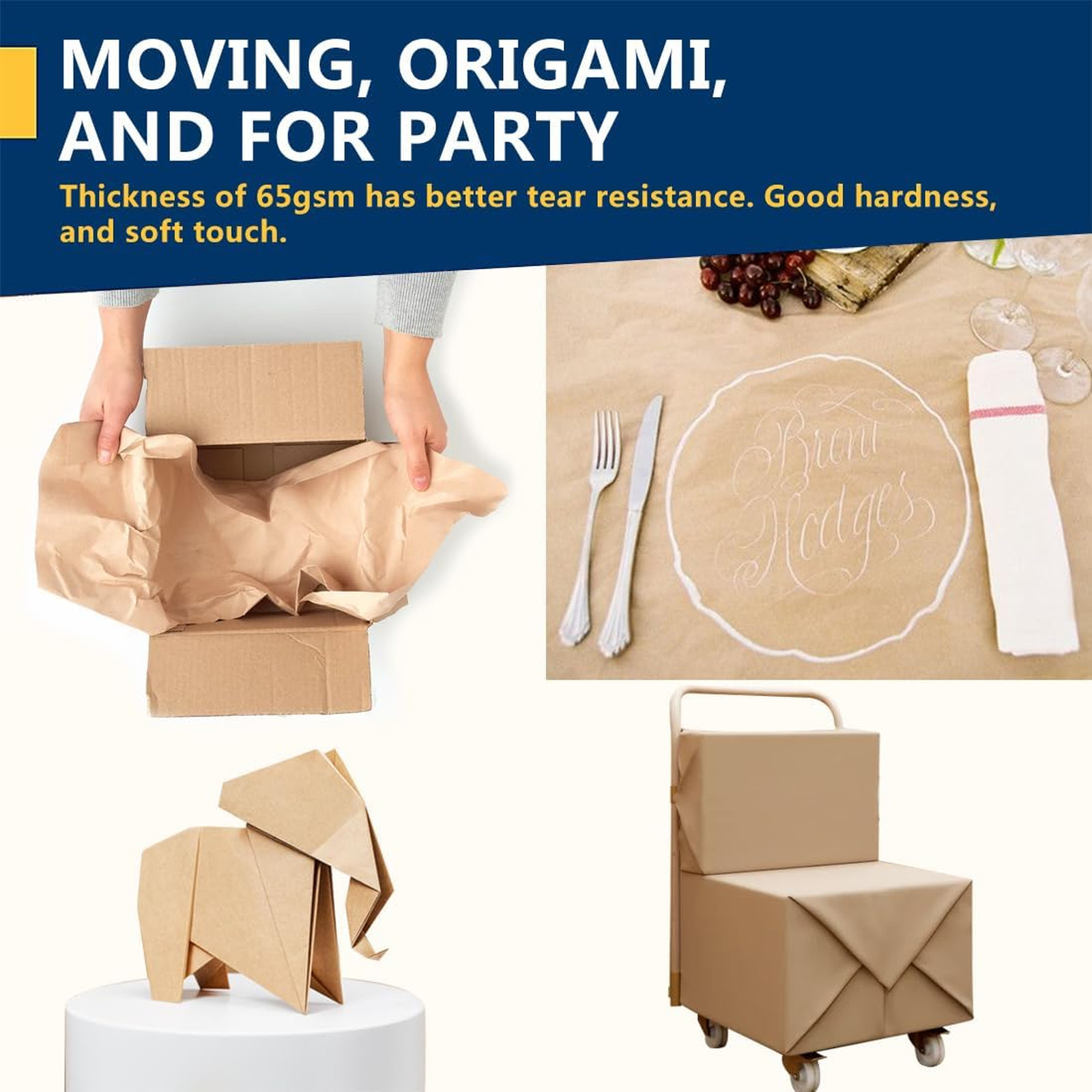 Kraft Paper Roll 17.5×1200 Inches, Brown, Gift Wrapping Art Craft Bulletin Board