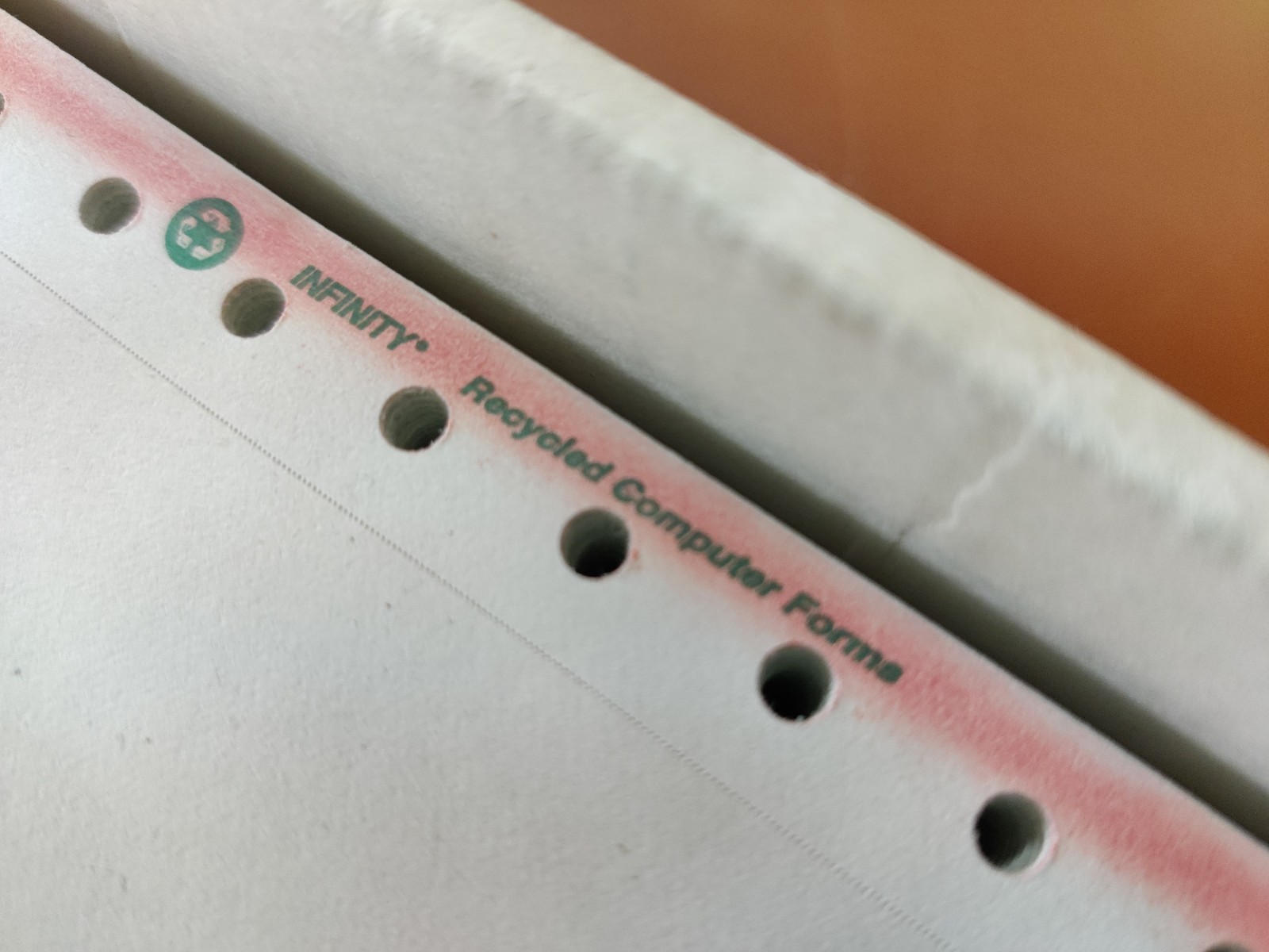 Vtg Dot Matrix Continuous Feed Printer Paper 9.5″x 11″ Abt 350 Sheets White