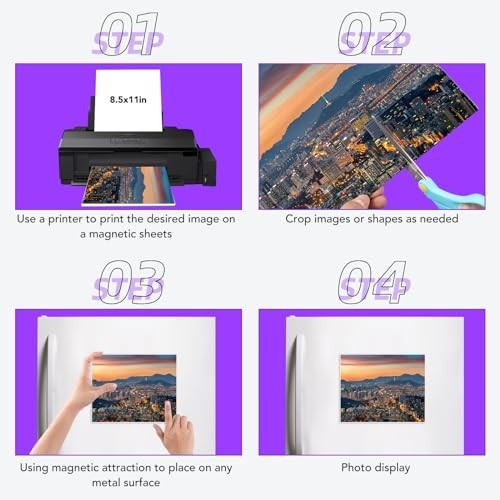 DIYMAG Printable Magnetic Sheets 32 Pack 8.5×11 Matte for Inkjet Printers