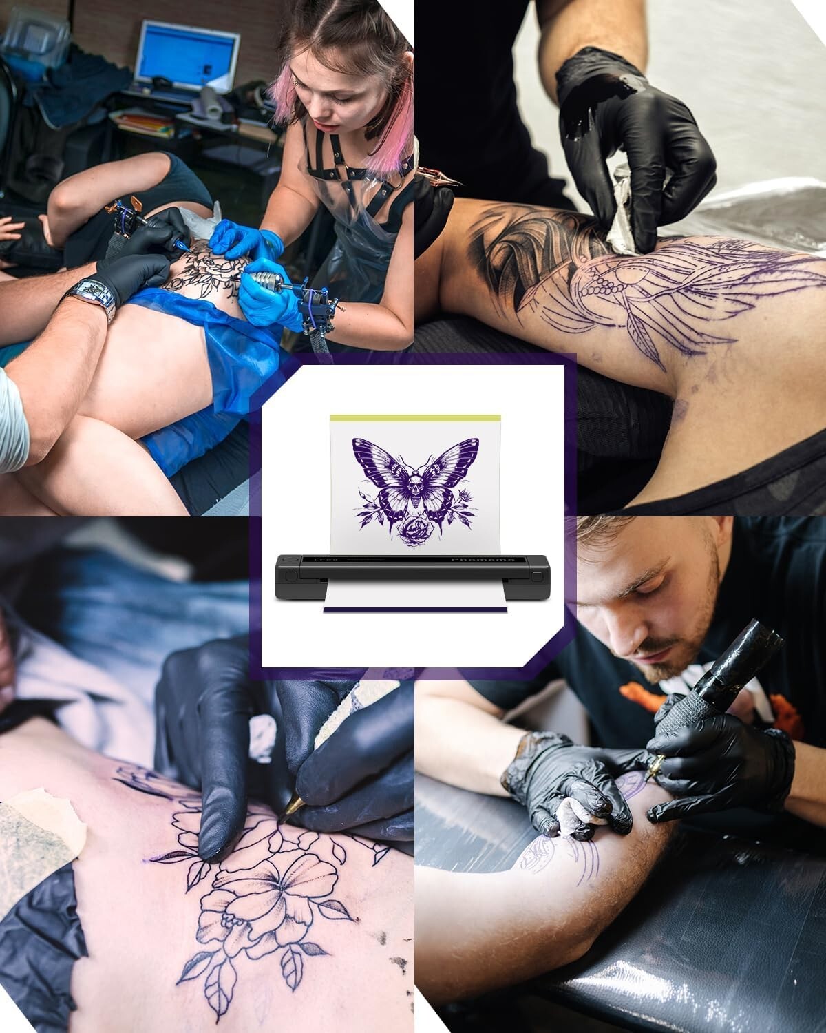 100PC Tattoo Transfer Paper Stencil Thermal Tracing Tatoo Paper for Phomemo M08F