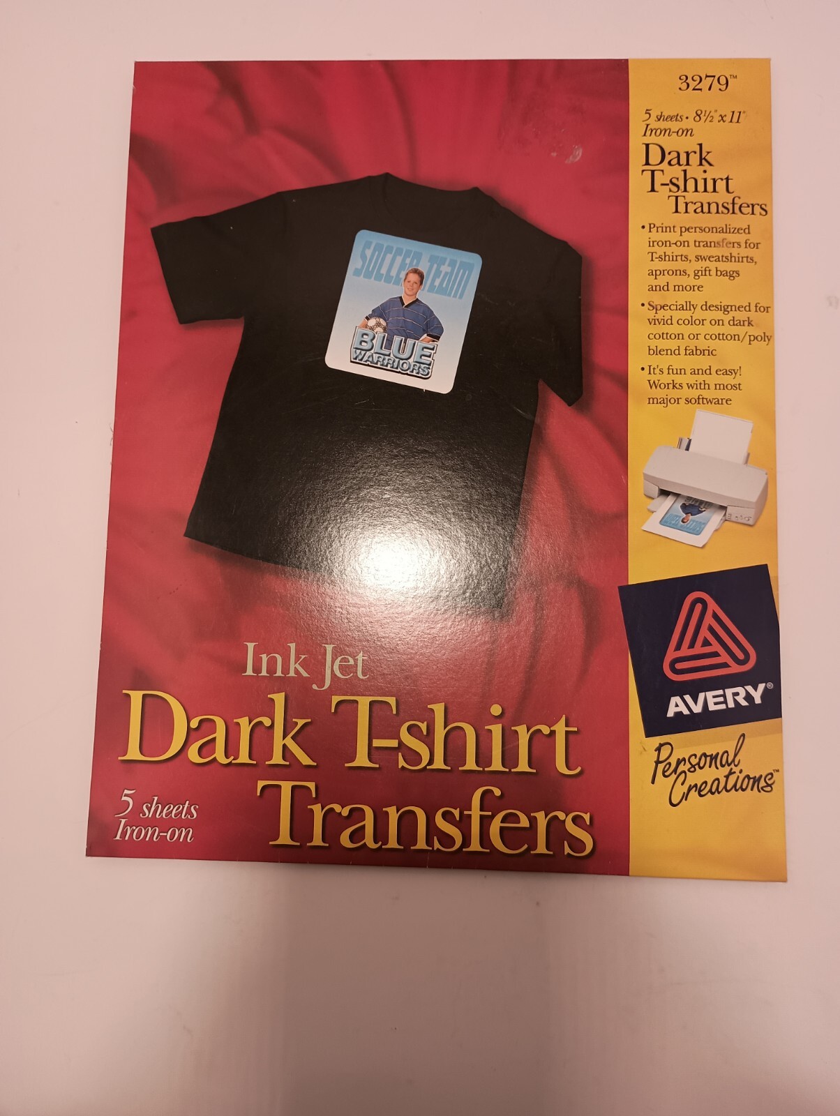 Avery INk Jet Dark T-Shirt Transfers – 5/ 8.5″x11 Sheets 3279