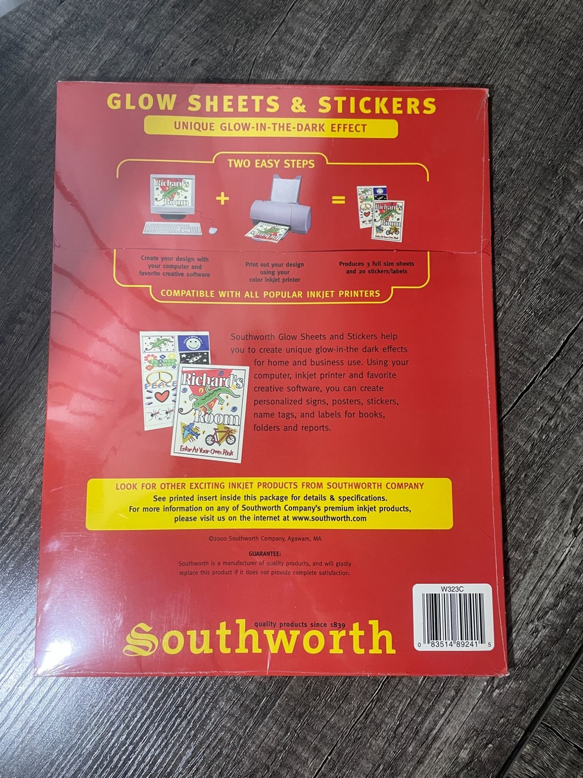 New Glow sheets & Stickers InkJet printable repositionable 5 Sheets