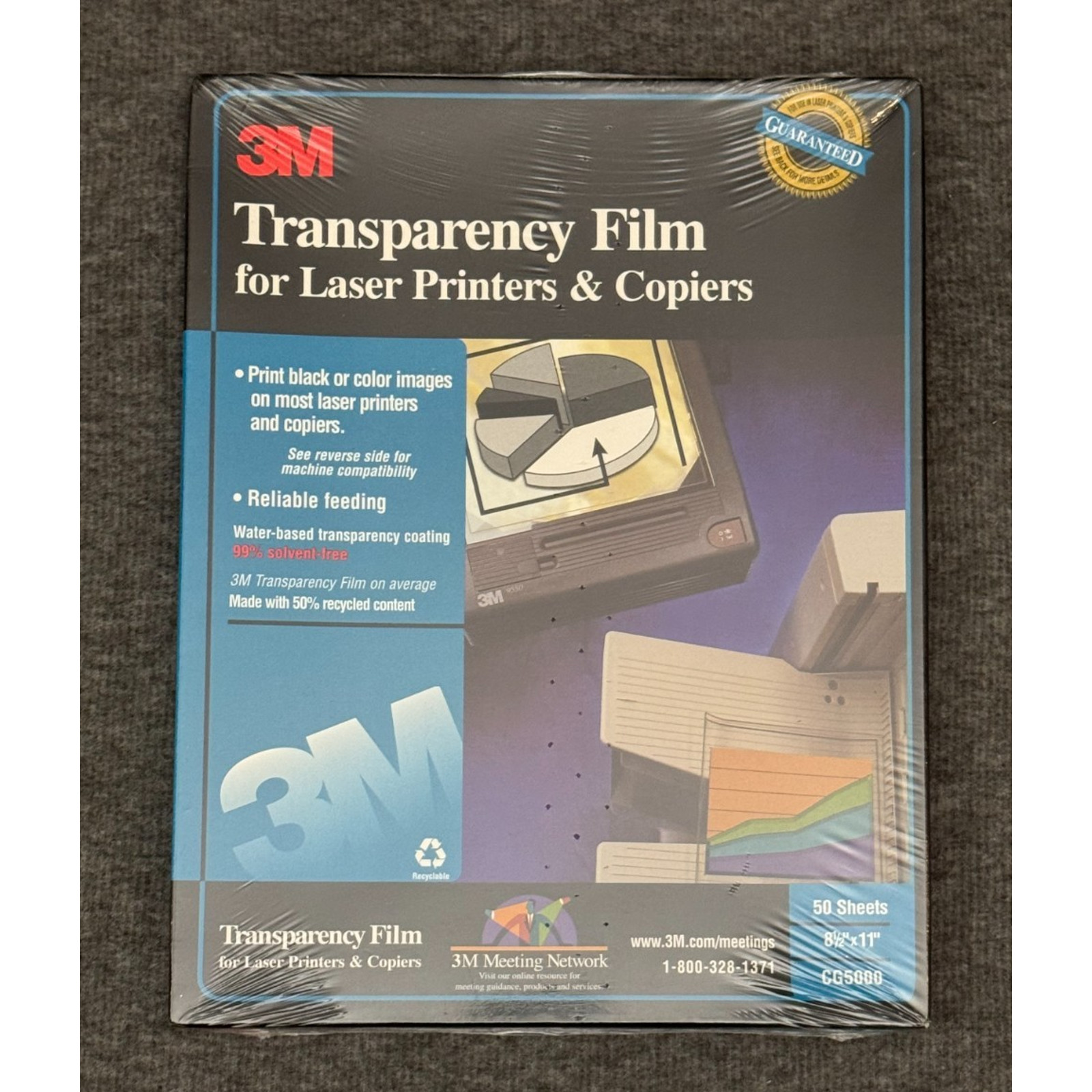 3M Transparency Film for Laser Printers and Copiers 50 Sheets, 8.5 x 11, CG5000
