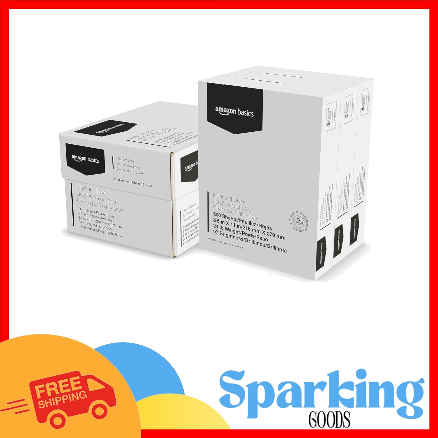 Multipurpose 24lb Bright White Printer Paper – 1500 Sheets for Crisp Prints