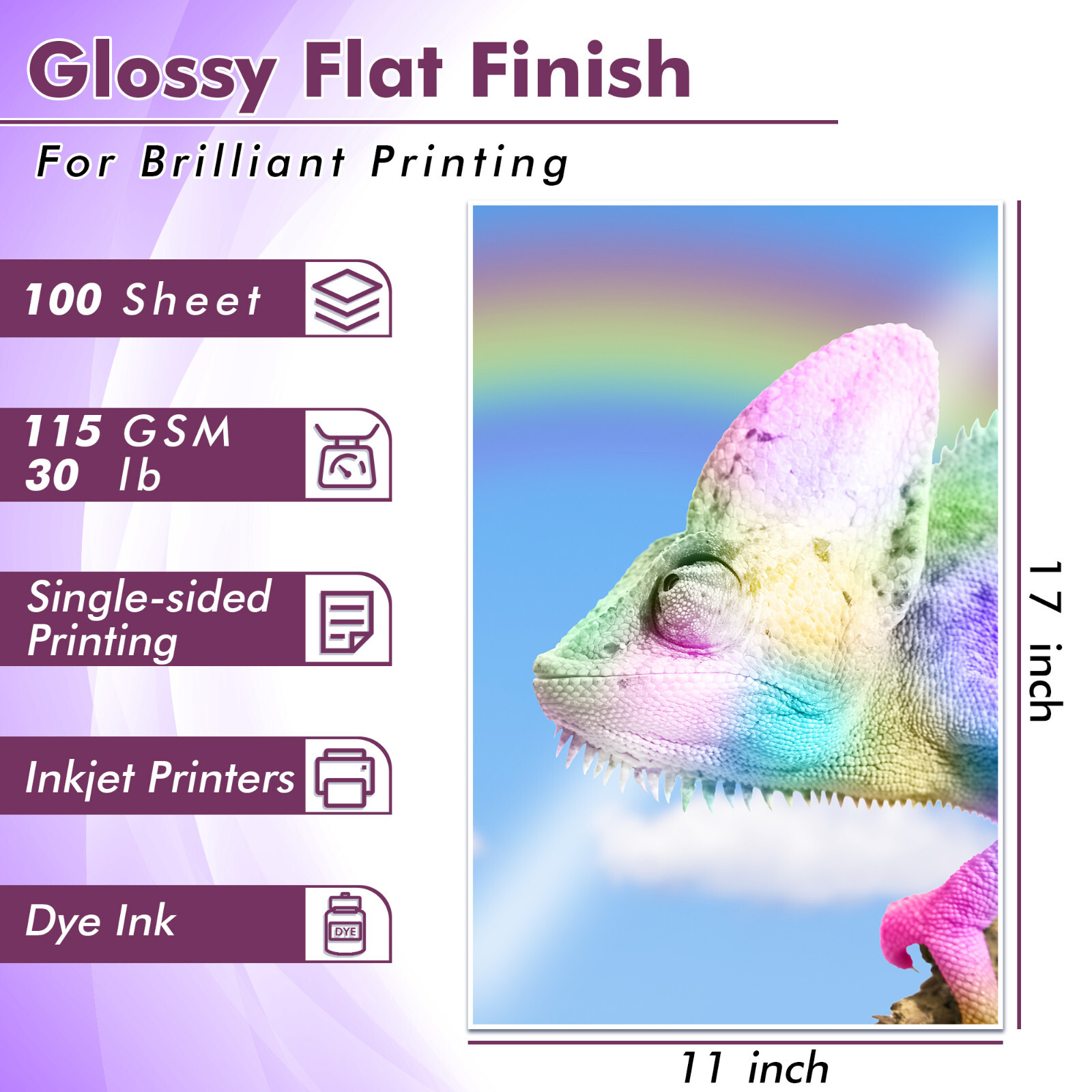 Koala Thin Photo Paper 11×17 30lb Glossy Inkjet Printer Paper 300 Sheets 115gsm