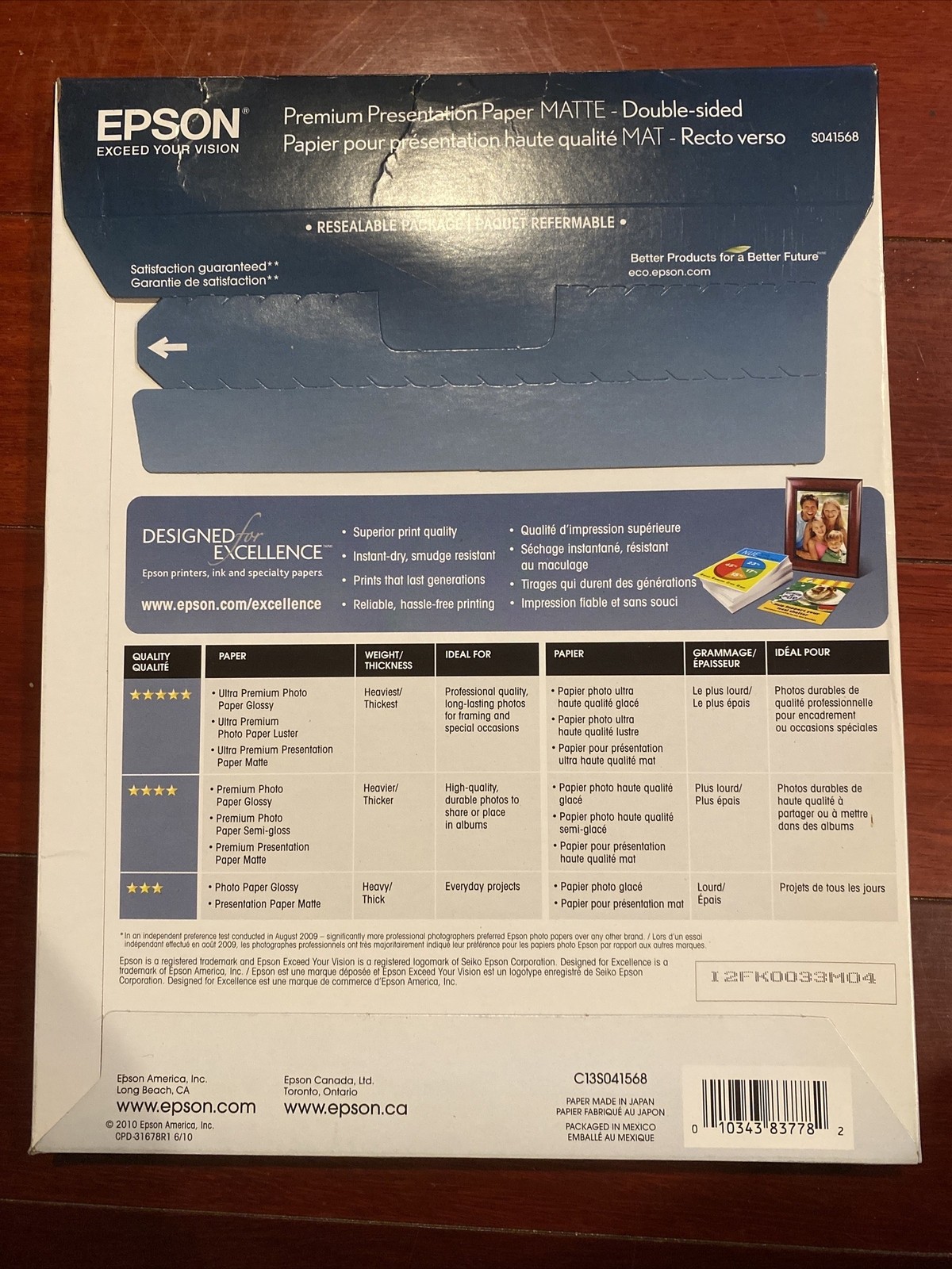 Epson S041568 Presentation Paper Matte Double Sided