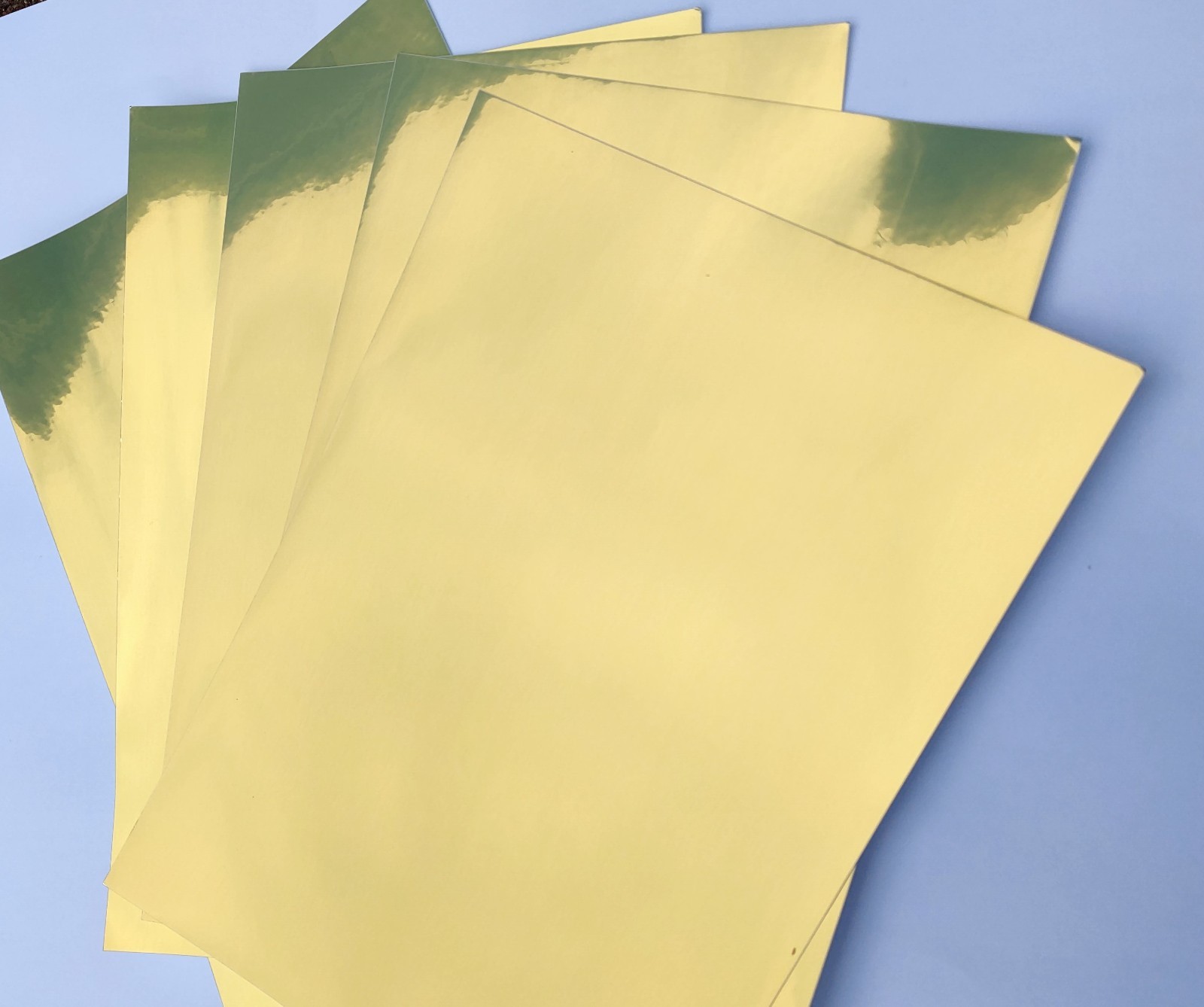 Yellow Gold Metallic Glossy Inkjet Printable Adhesive Sticker Label Film 30 A4