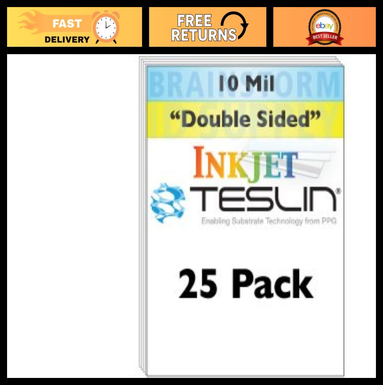 Inkjet Synthetic Paper – 25 Sheets, Waterproof, Durable, Ideal for ID Cards & La