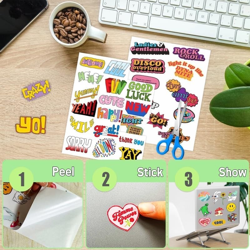Vivid Glossy Inkjet Printable Sticker Paper, 4×6 Inches, 50 Sheets
