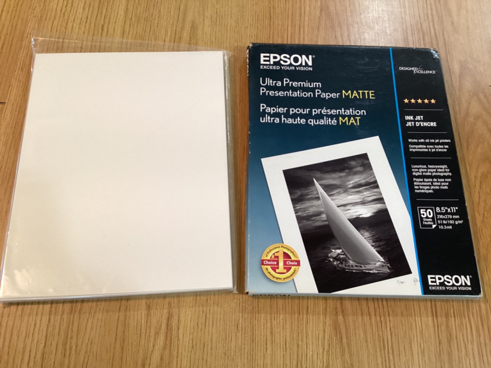 Brand New Epson Ultra Premium Presentation Paper Matte, 8.5″ x 11″, 22 Sheets