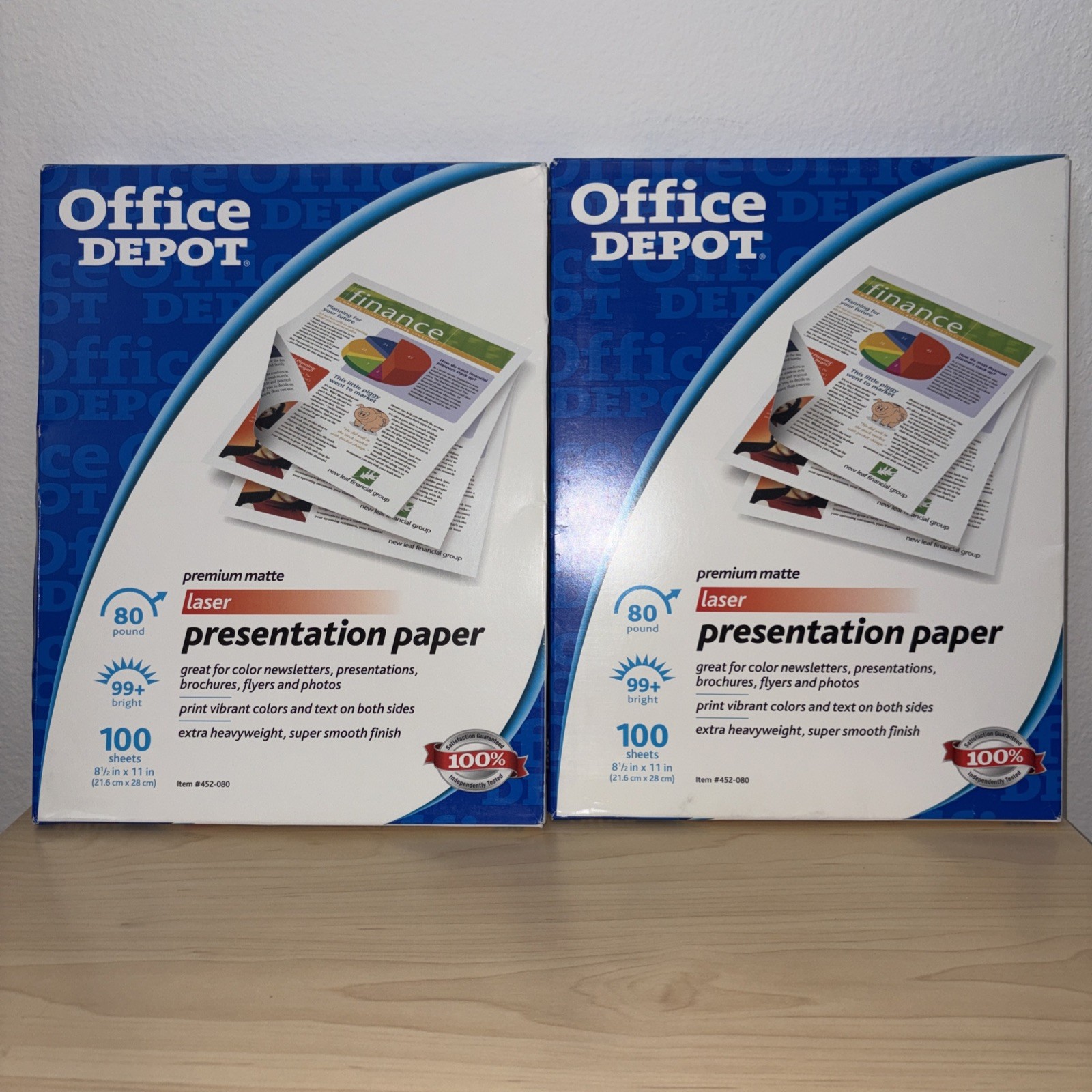 2 New Packs 100 Sheets Matte Presentation Paper 80 lbs. Matte 8-1/2 x 11 white