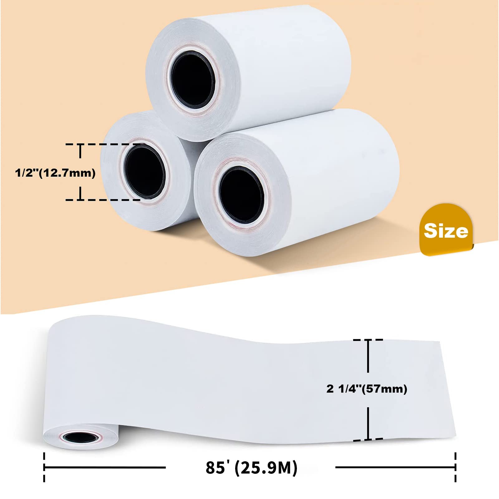 MFLABEL® 50 Rolls Thermal Paper (2 1/4″ x 85′) – POS 2 x 85′, White