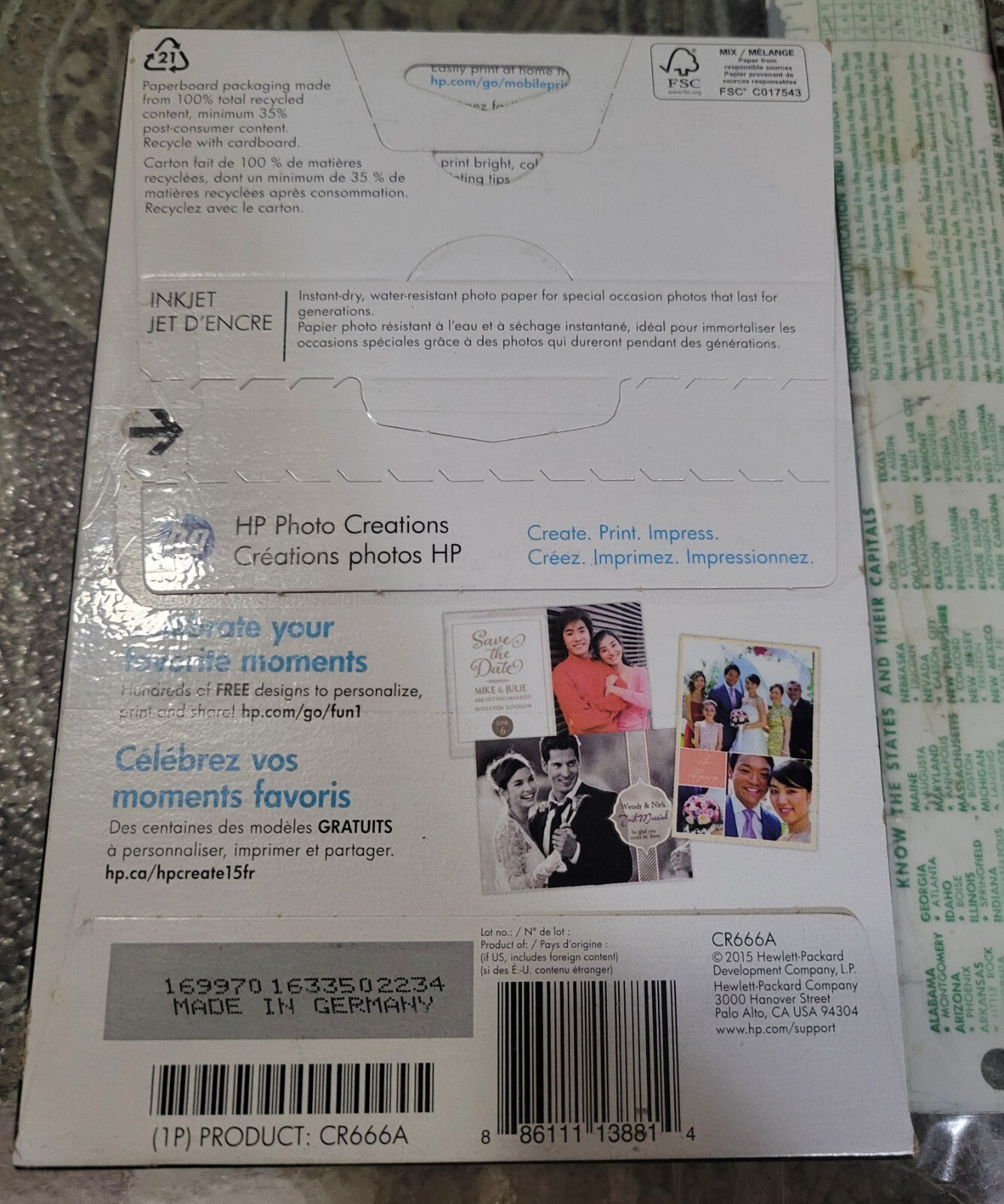 Hewlett Packard CR666A Soft-Gloss Photo Paper Pack Of 100 Sheets
