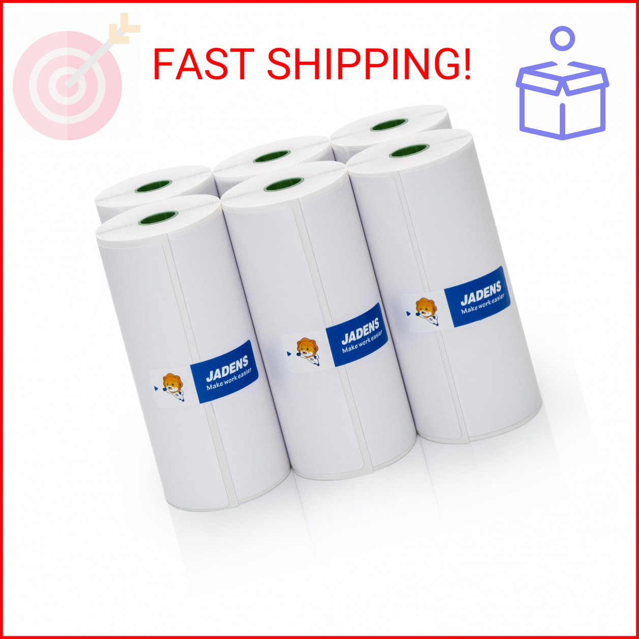 JADENS 6 Rolls Thermal Label Paper, 4×6” Compatible with C10