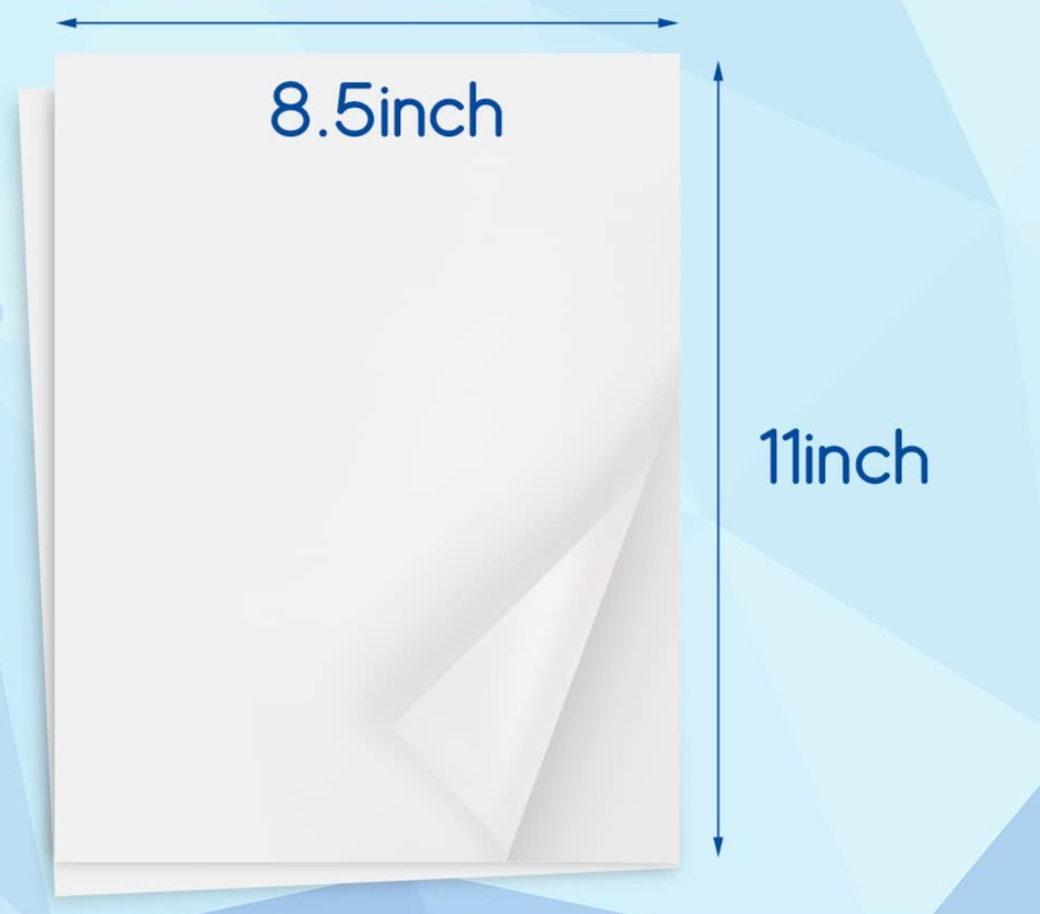 25 Sheet Matte White Printable Vinyl Sticker Paper for Inkjet Printers 8.5 x 11″
