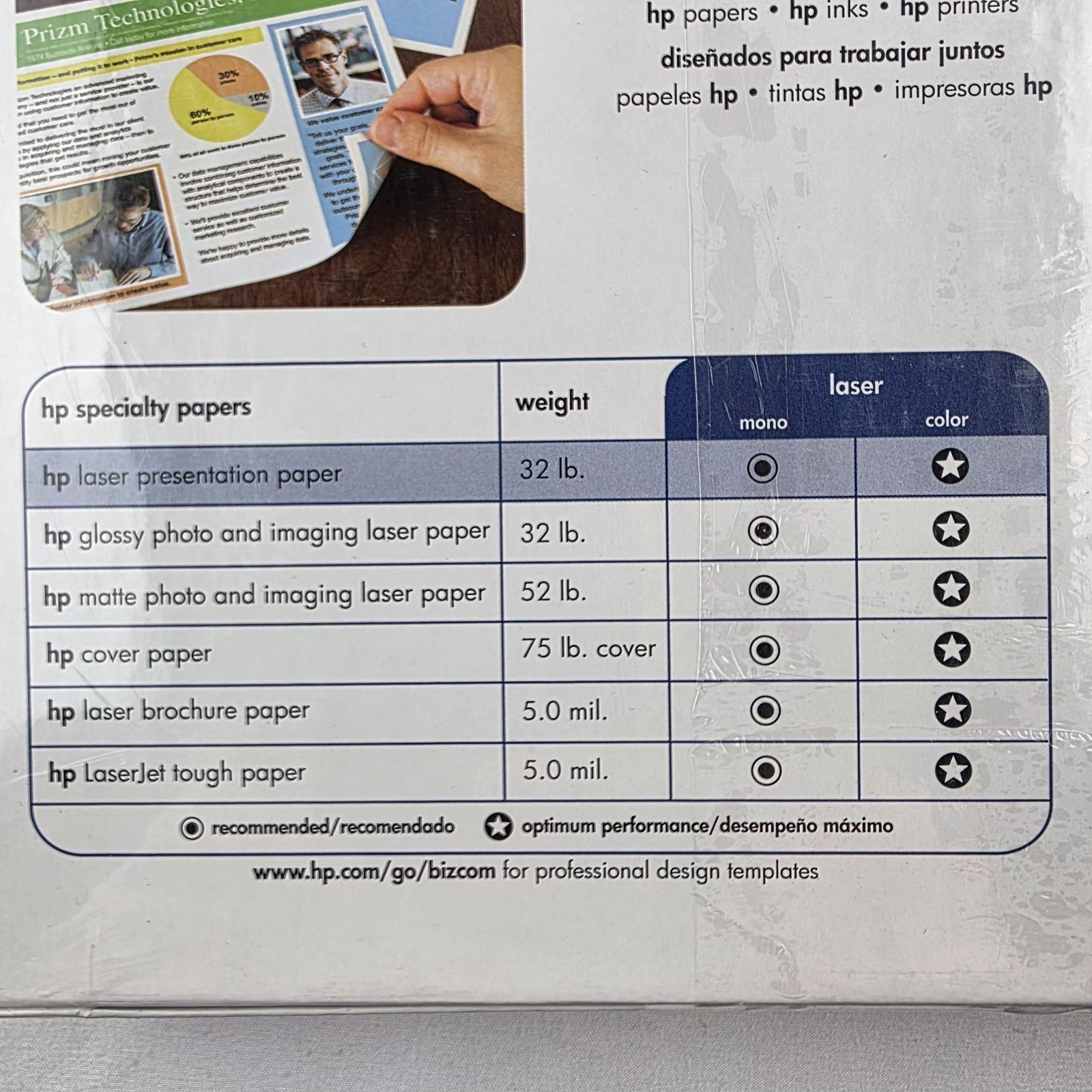 HP Soft Gloss Presentation Laser Paper 8.5×11 – 32 lb – 200 Sheets – New