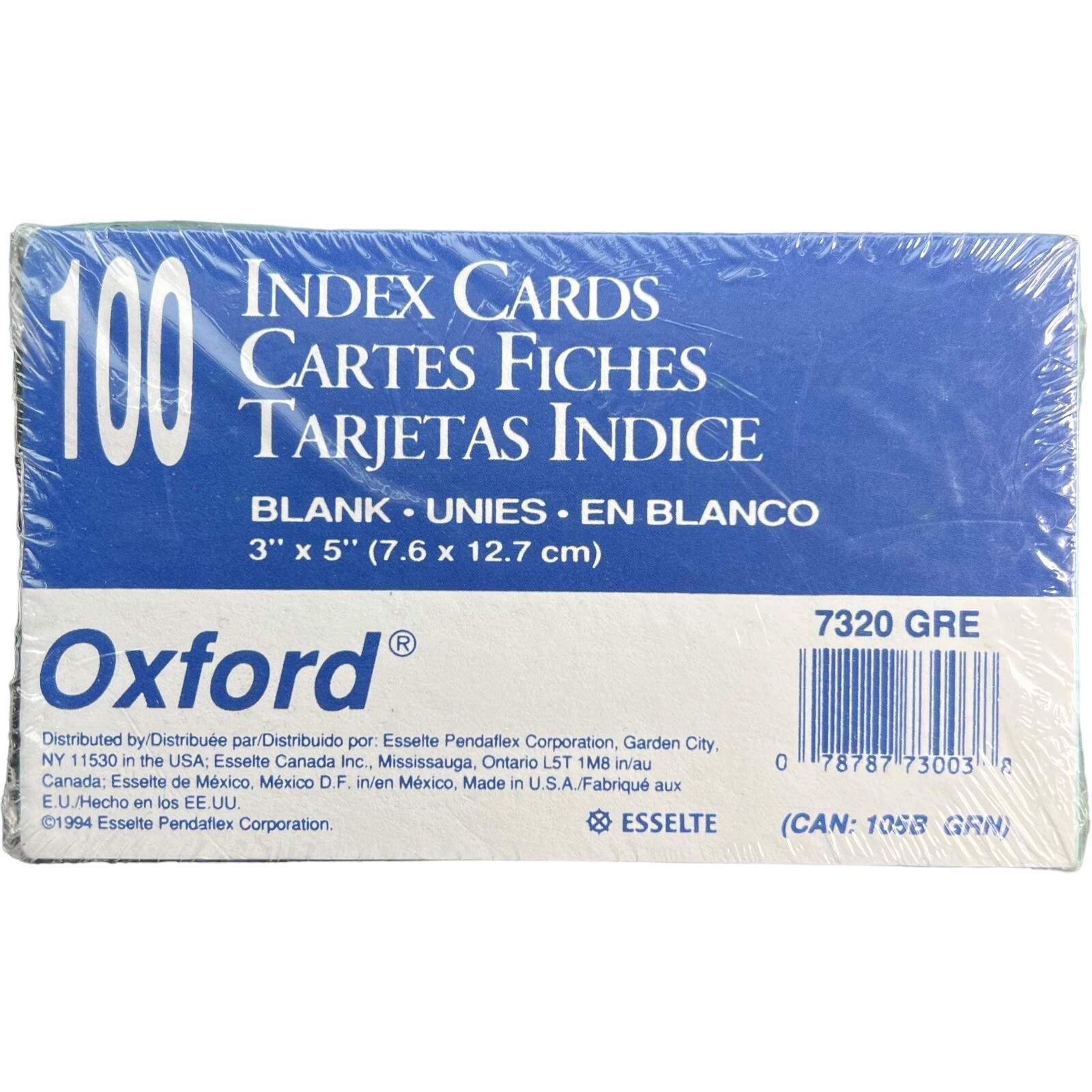 Oxford Blank Color Index Cards, 3″ x 5″, Green, 100 Per Pack (7320 GRE)