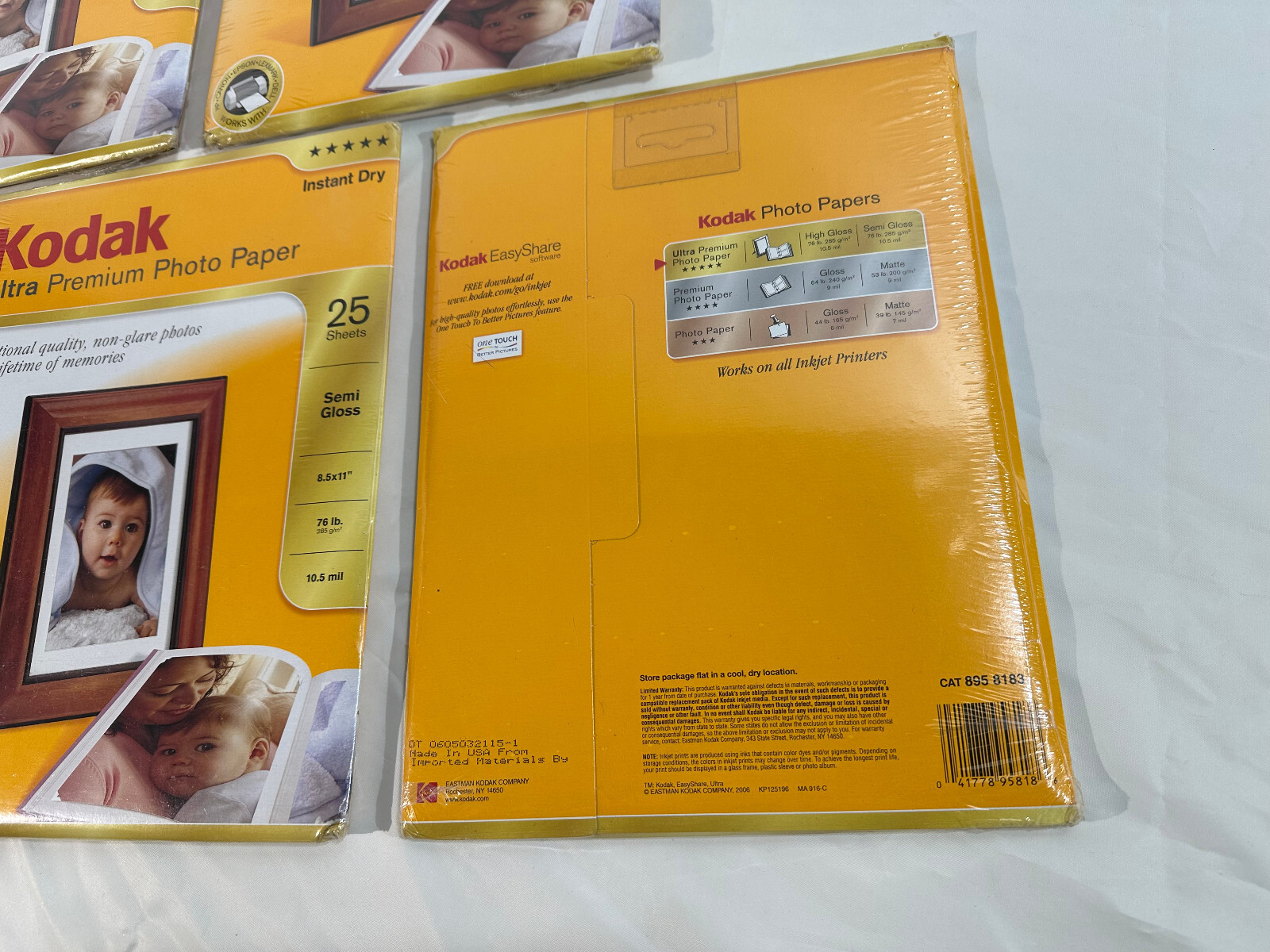 Kodak Instant Dry Ultra Premium Photo Paper 8.5 X 11″ SEALED 125 sheets Ink Jet