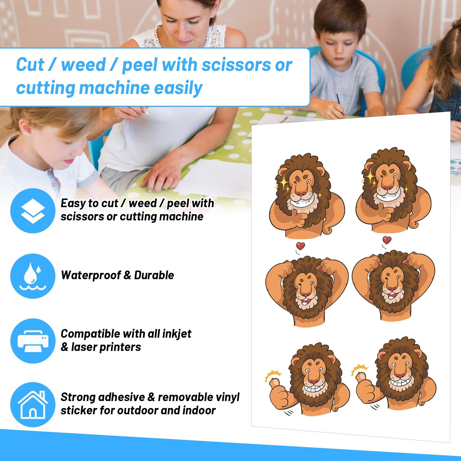 Clear Printable Vinyl Sticker Paper for Inkjet Printer, Clear Paper Laminatin…