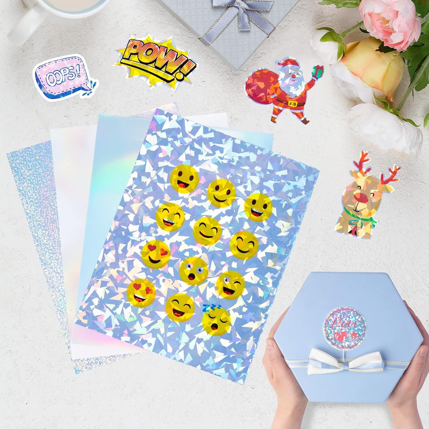 20 Sheets Holographic Sticker Paper for Inkjet & Laser Printer 8.5×11 inch | …