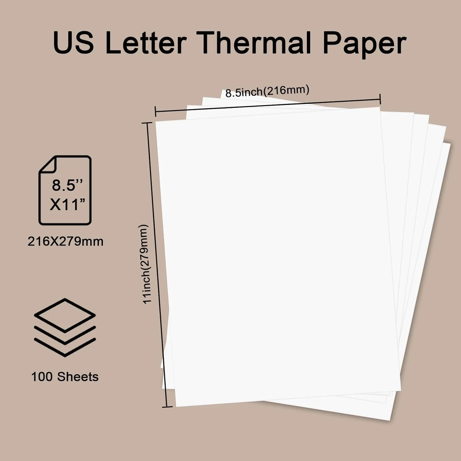 Sheets Thermal Printer Paper US Letter Size Advanced Printing P 100 8.5” 11”