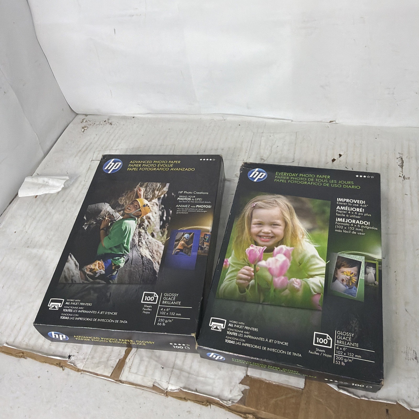 HP Advanced & Everyday Photo Paper 100 Sheets 4×6 Glossy CR759A & Q6638A Sealed