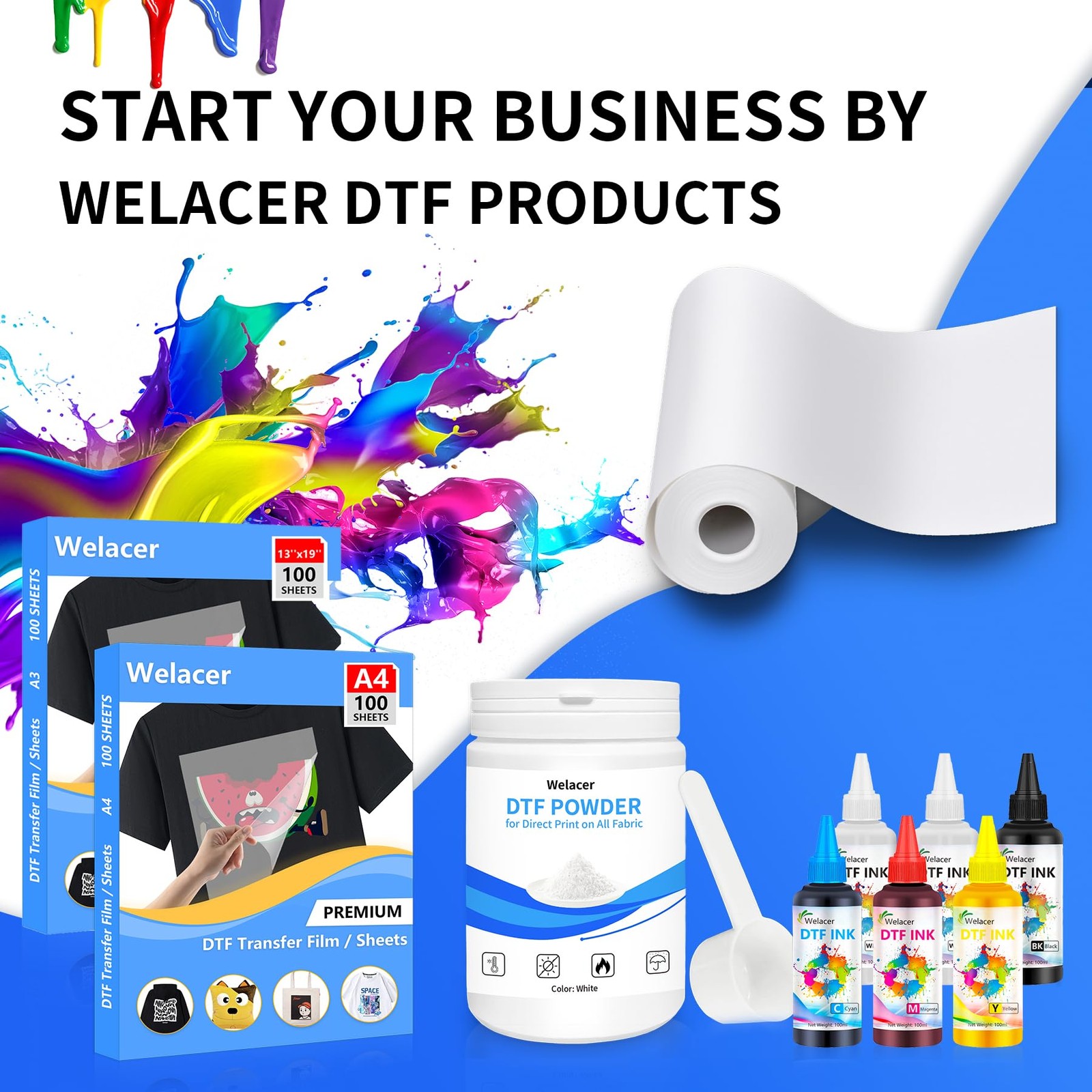 25 Sheets DTF Transfer Film Paper A4 Double Sided Thick Clear Pretreat Sheets…