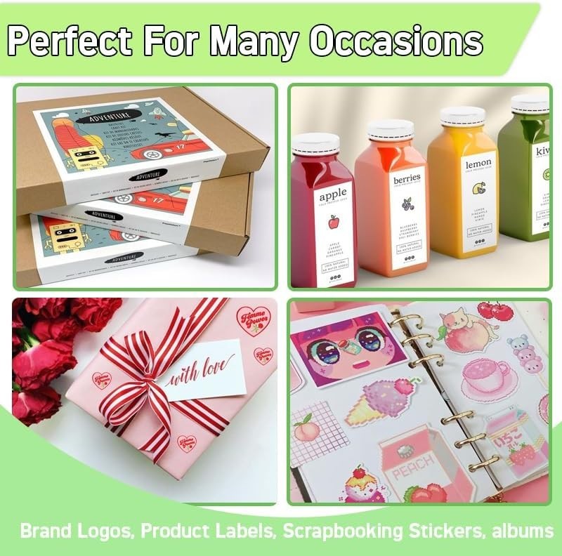 Vivid 4×6 Glossy Inkjet Sticker Paper – 50 Sheets
