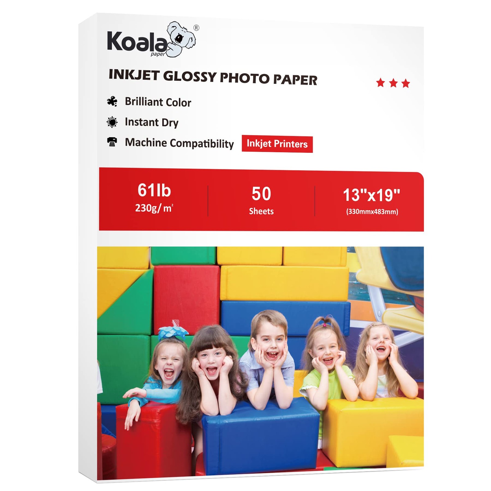 50 Sheets 13X19″ 61LB Koala Heavyweight Thick Glossy Photo Paper for Inkjet