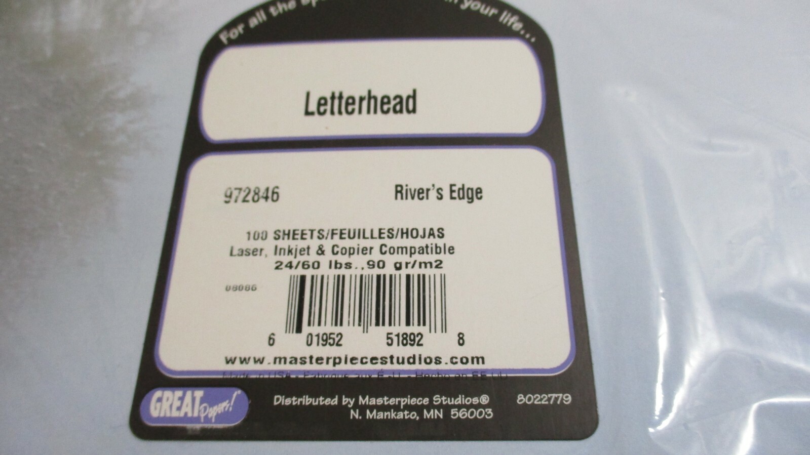 MASTERPIECE STUDIOS~24 Sheets RIVER’S EDGE Computer LETTERHEAD PRINTER PAPER