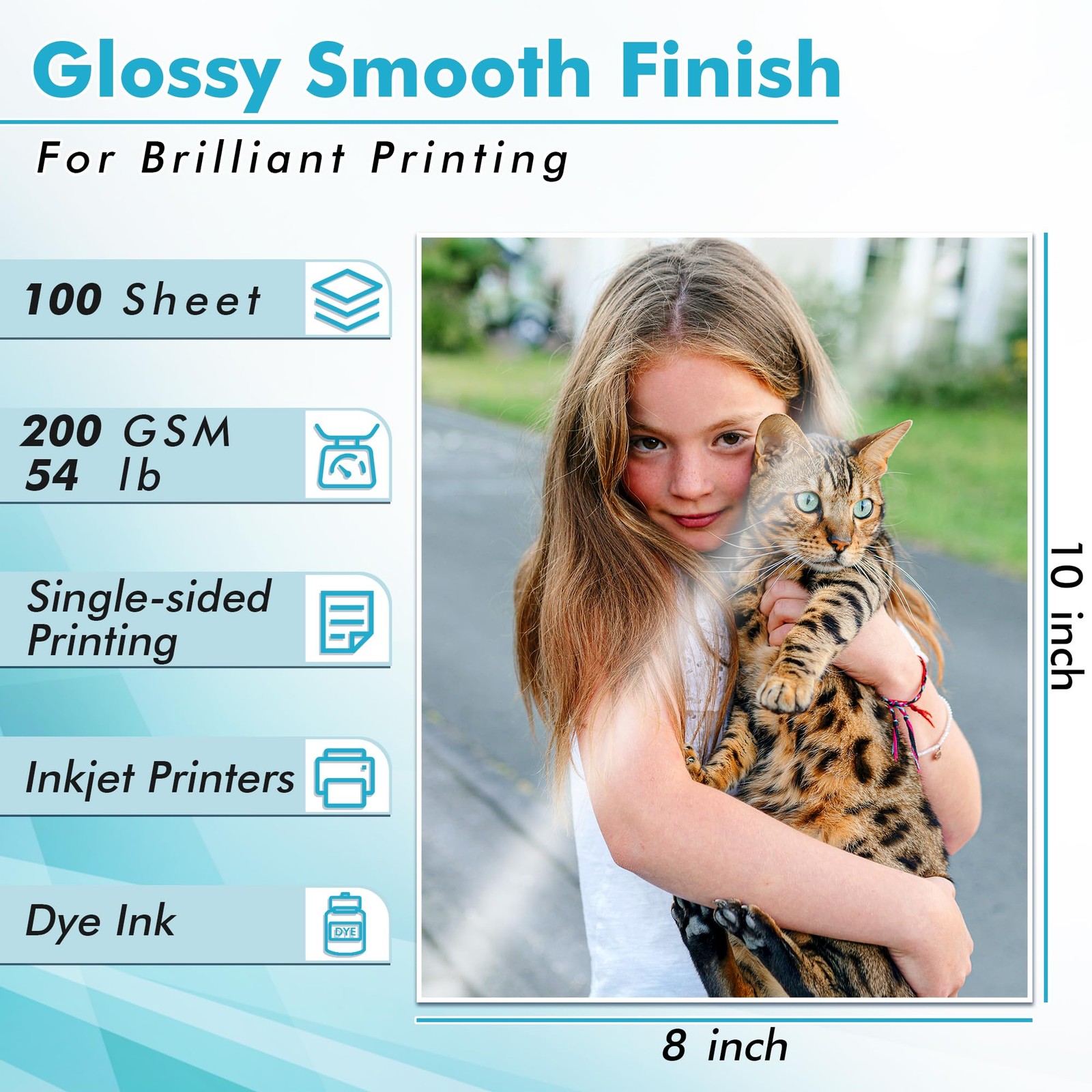 Koala Glossy Inkjet Photo Paper Thick 8X10 Inches 100 Sheets 54lb Picture Pap…
