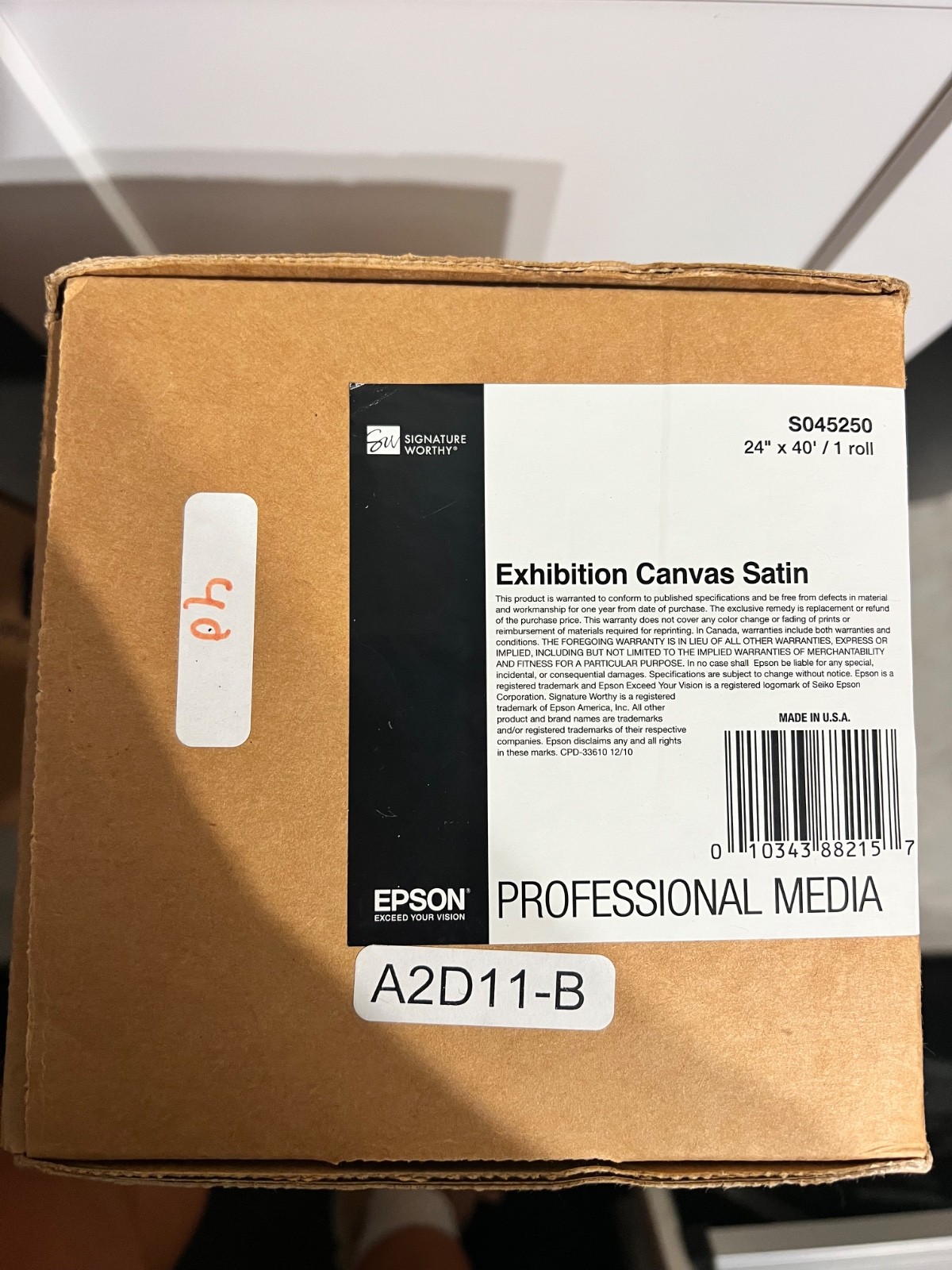 Epson Exhibition Canvas Satin 24” x 40’ Roll – S045250 (New, Sealed)
