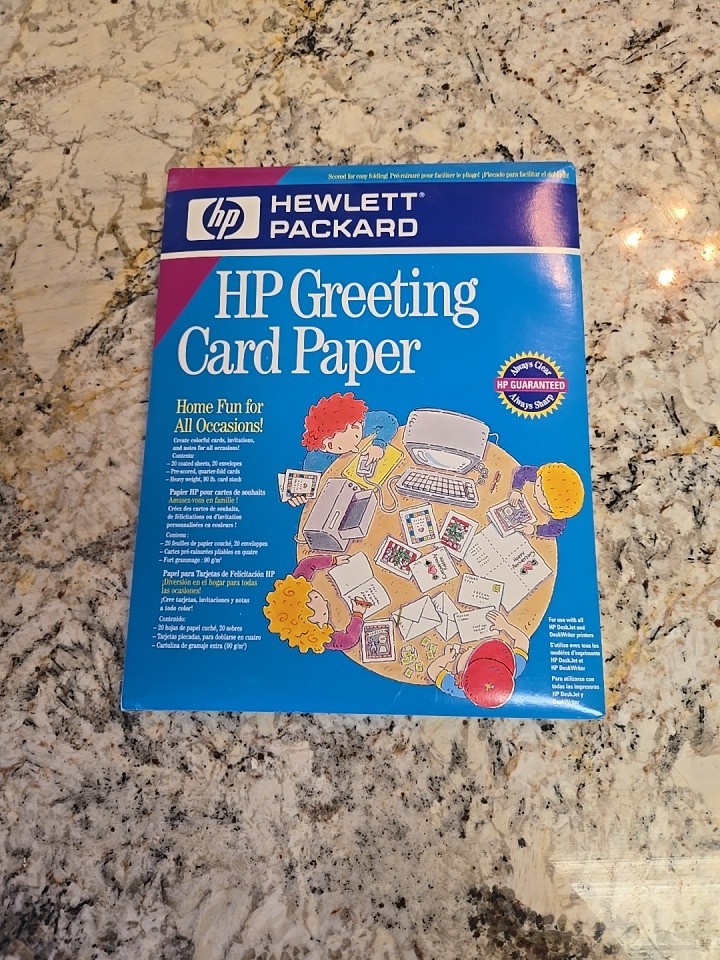 HEWLETT PACKARD HP GREETING CARD PAPER WITH ENVELOPES 20 OF EACH NEW