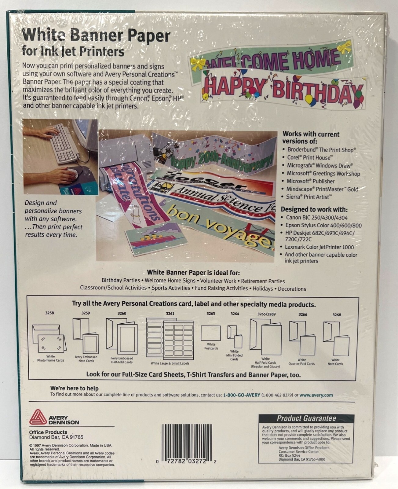 Avery 3272 White Banner Paper For Inkjet Printers