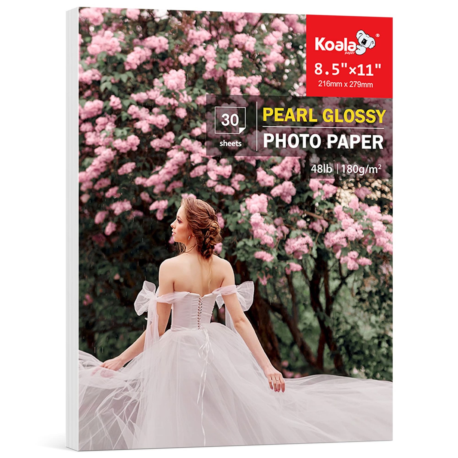 30 PCS Koala Pearl Glossy Photo Paper 8.5×11 Inch 48lb 180gsm Inkjet Laser