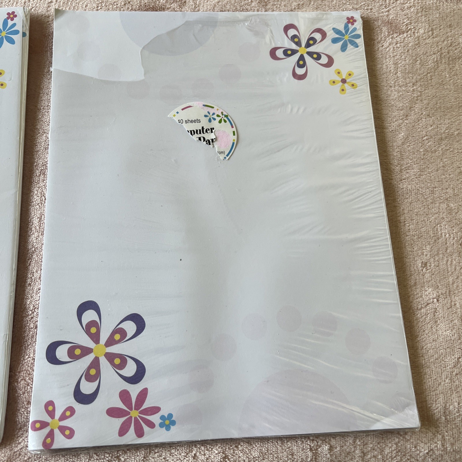 Computer Paper 40 Sheets 8.5″ by 11″ Flowers/ Two Pack 1 New Other Open Box