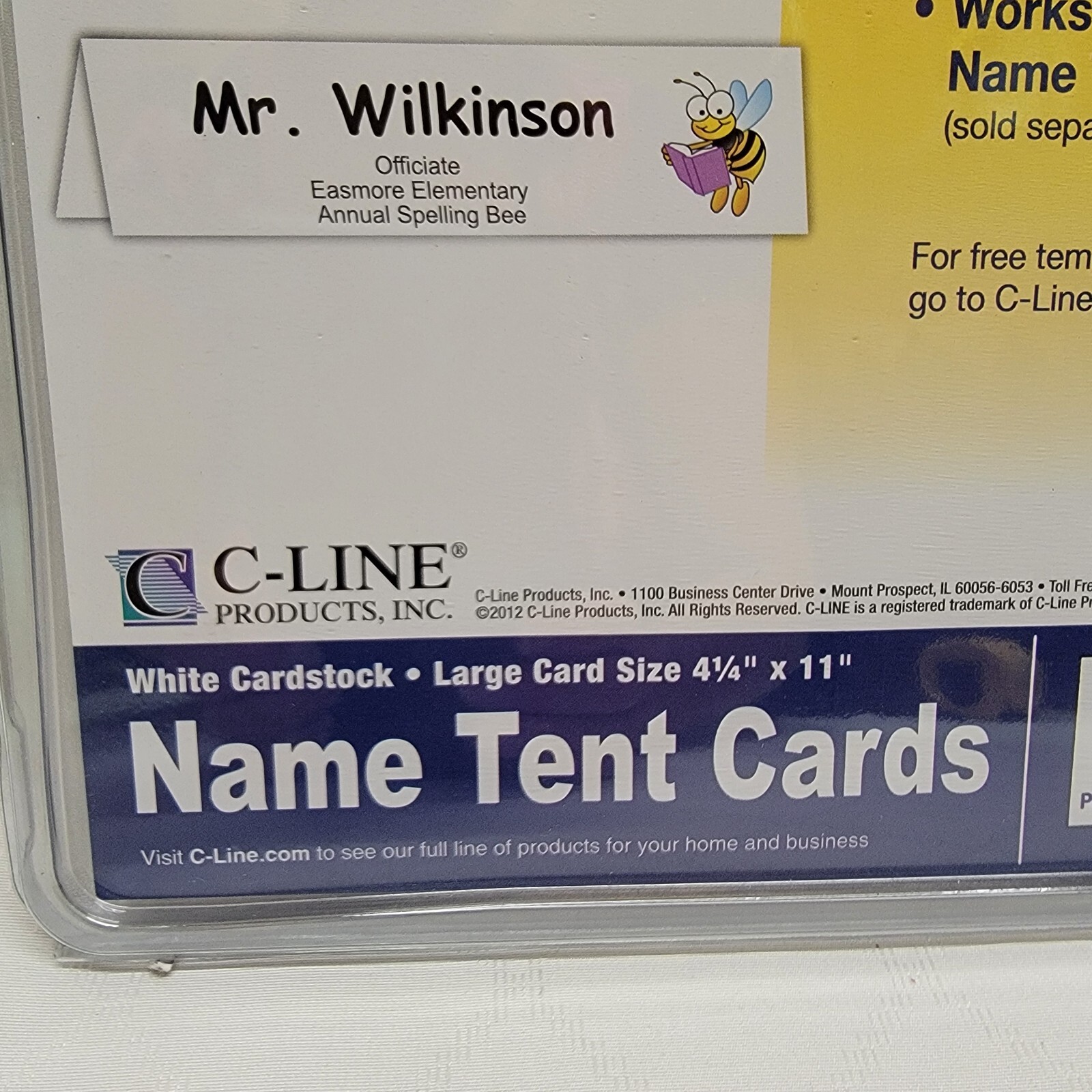C-Line Products Name Tent Cards Large 50 count