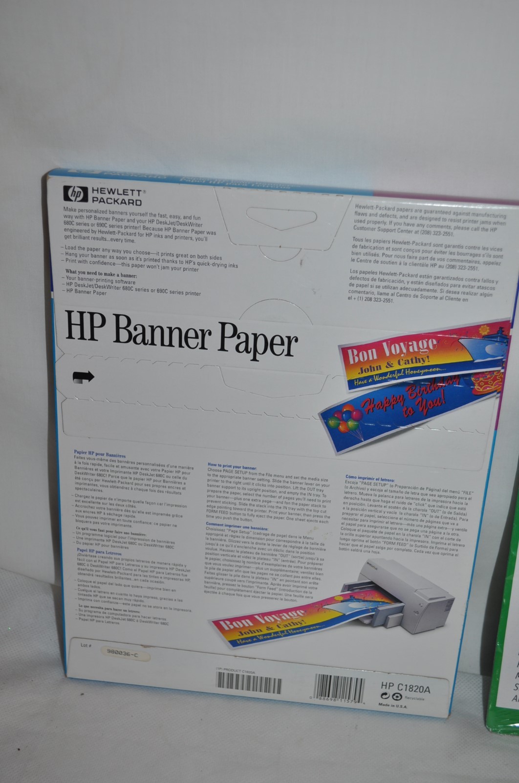 HP banner paper C1820A SEALED +Create stickers 6 sheets PARTY BANNER new