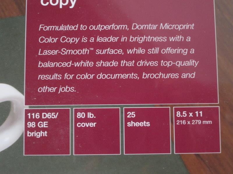 8 Sealed Packages Domtar Microprint Coated Laser Paper – Various Weight Covers