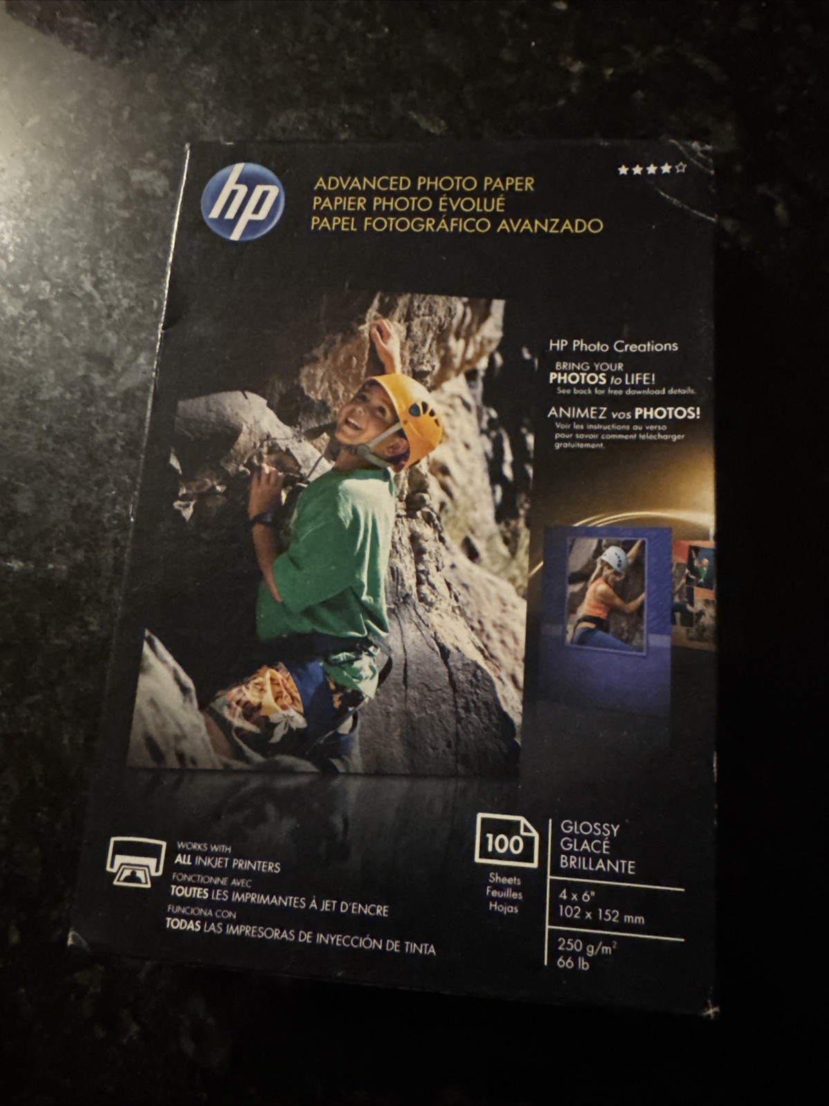 NEW HP Hewlett Packard Q6638A 4 x 6 inch Glossy Printer Paper – 100 Sheets