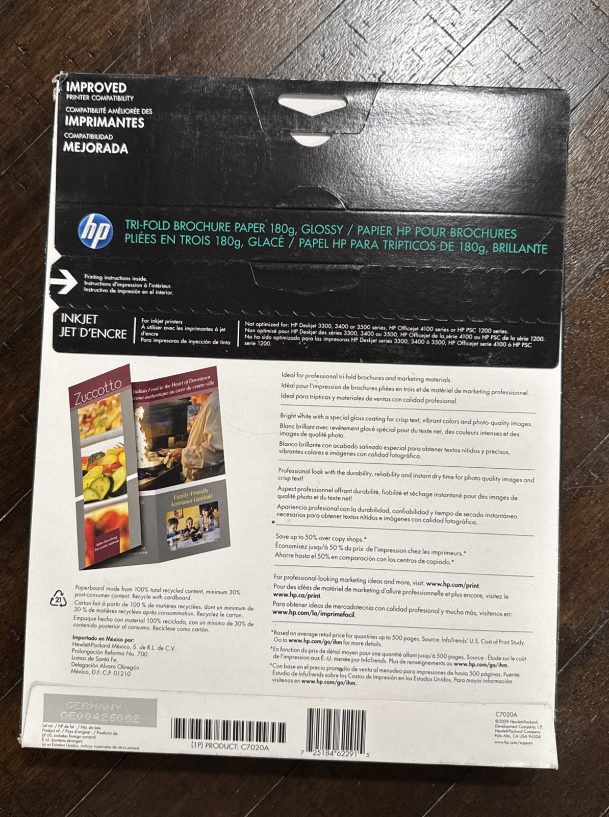 HP Tri-Fold Brochure & Flyer Paper Glossy 100 Sheets 8.5 x 11″ 48lb