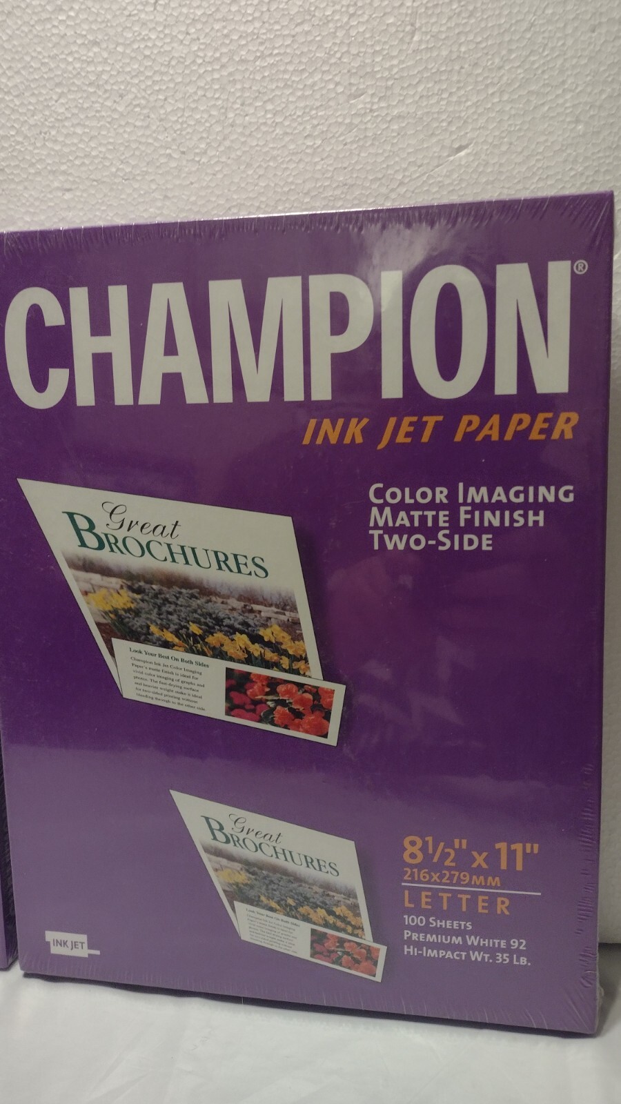 Lot (2) Champion Ink Jet Paper 100 Sheets 8.5×11 Letter Matte Finish 35 lb