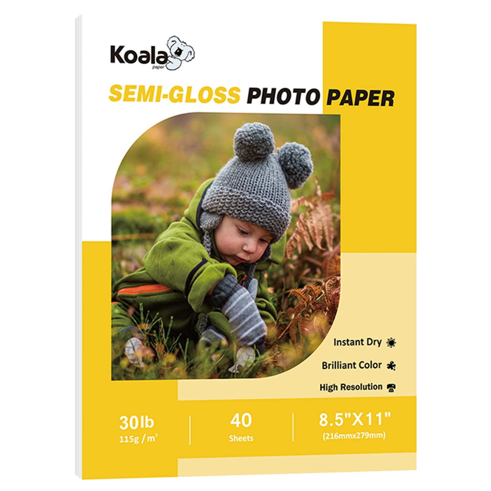 SemiGlossy Thin Inkjet Photo Paper 8.5×11 Inch 40 PCS Brochure 6 Mil 30LB
