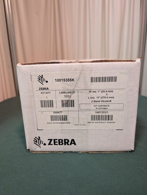 Zebra 10015355k Z-Band Wristband Cartridges Box of 6 1″x11″