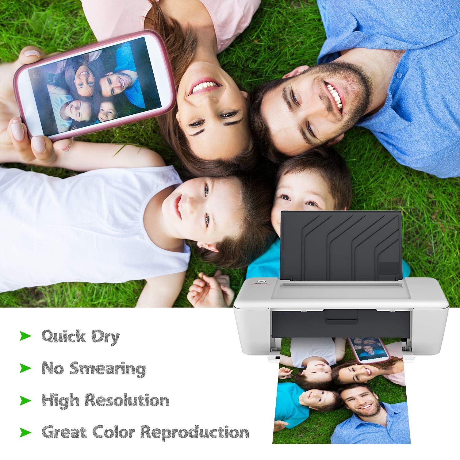 50 Sheets 8.5×11 Inch 66lb Glossy Photo Printer Paper for Inkjet Printer